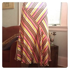 Sonia Rykiel silk skirt. Summery stripes.
